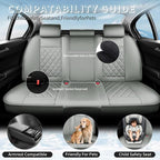 Fit Tacoma Premium Leather Car Seat Covers for Toyota Tacoma 2016-2022 2023 - Waterproof，Breathable，All-Weather Seat Cushion Protecto & Airbag Compatible, Full Set Gray - Image 3