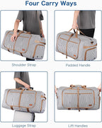 120L EXTRA LARGE Foldable Waterproof Travel Duffle Bag for Men and Women | with Shoe Compartment, Duffel for Weekender Gym Sport, Tear Resistant, Polyester - Image 7