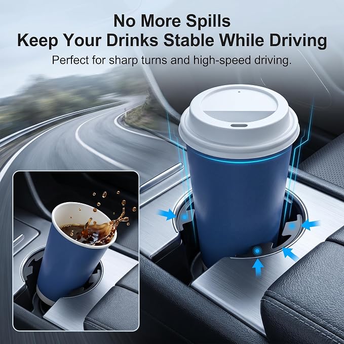 6PCS Car Cup Holder Insert, Arc Leaf Silicone Cup Holder Limiter, Soft Anti-Shake Auto Cupholder Stabilizer, Universal Drink Holders Expander for Most Vehicle, Sedan, SUV - Image 6