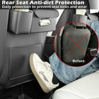 TOPABYTE Seat Back Kick Protector Organizer for Tesla Model Y Model 3 | Backseat Kick Mats with Storage Pockets for Model Y Juniper Model 3 Highland Tissue Holder Rear Passenger Organization, Black - Image 5
