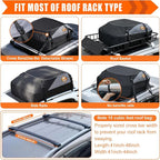 Sailnovo Rooftop Cargo Carrier roof Bag, 15 Cuft fit Cars with/Without Rack | Soft Waterproof Car Roof Bag,4 Tie-Down Straps, 4 Door Hooks,Foldable Car Top Carrier for Road Trip Camping Travel - Image 3