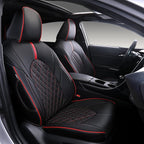 Custom Fit Camry Seat Covers for 2018-2024 Toyota Camry Gas - Black+Red | Waterproof Faux Leather Full Coverage, Car Seat Protectors Full Set, Fit Toyota Camry LE SE SE Nightshade, Airbag Compatible by Ourplot