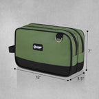 12" Small Tool Bag, Divider Zipper Pouch Tool Box Organizer | Waterproof, Heavy-duty Oxford, Smooth Zipper, Handle & D-Ring, Storage Case for Car Work Tool. Electrician Gift,Green - Image 2