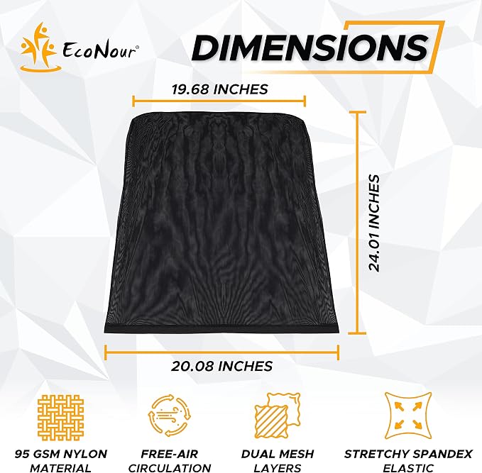EcoNour Rear Window Shade for Jeep Wrangler Car Window Mesh Screen | For Camping, Bug & Privacy Blackout Window Cover to Protect Sun & UV Rays 1997 to 2025 Jeep Wrangler JK TJ JL & Gladiator JT - Image 5