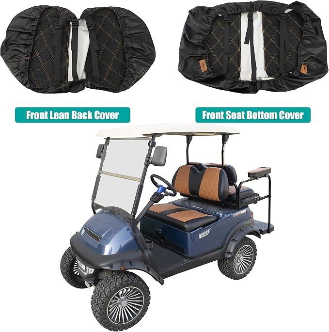 NOKINS Golf Cart Diamond Vinyl Seat Covers Fits Club Car Precedent 2004-UP | OEM Standard Front Seat Cushion,No Nails Required - Image 4