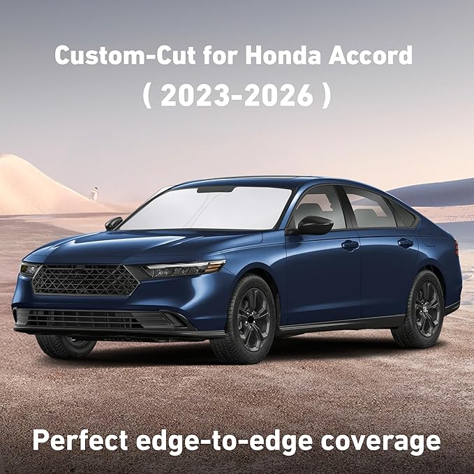 EcoNour Windshield Sunshade Compatible for Honda Accord 2023-2024 2025 2026 | Sun Visor for Front Windshield & Window Sun Shade Cover, UV Heat Blocker & Protector, Car Accessories - Image 2