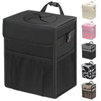Capolo Car Trash Can with Lid, Leakproof Car Garbage Can Car Trash Bag | Waterproof, Trash Can for Car, 3 Mesh Pockets, Mini Hanging Vehicle Car Trash Bin, for Back/Front Seat (Black,4 Gal) by Capolo