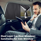 2 Pack Car Window Shades for Side Window with Strong Magnets | Automotive Dual Layer Car Rear Windows Sunshades for Baby Blocks Heat and UV Rays Sun Shade for Most Vehicles - Image 6
