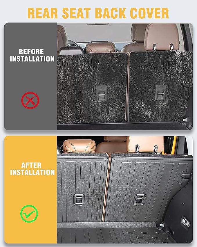 Rear Seat Back Cover Backrest Protector for Ford Bronco Sport Accessories 2021 2022 2023 2024 2025 2026 with Velcro All Weather Split Dog Liner Pet Mat Cargo Trunk Liner 2 PCS - Image 2