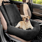 Dog Car Seat for Small Medium Dogs,Detachable Washable Travel Safety Pet Booster Seat, Comfy Ultra Soft and Multifunctional Car Travel Bed,Black by MagicFox