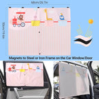 Magnetic Car Window Shades for Baby 1 Pack Cartoon Sun Shade for Side Window Double Layer UV Protection No Suction Cups Required Car Curtains for Toddlers, Fits Most SUVs & Sedans (Pink) - Image 4
