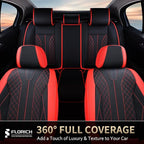 FLORICH Car Seat Covers Front Seats and Back Faux Leather Seat Cover Waterproof Seat Covers Car Seat Cushion 5 Seats Car Seat Protector Universal Fit for Most Cars SUV Trucks, Black&Red - Image 9
