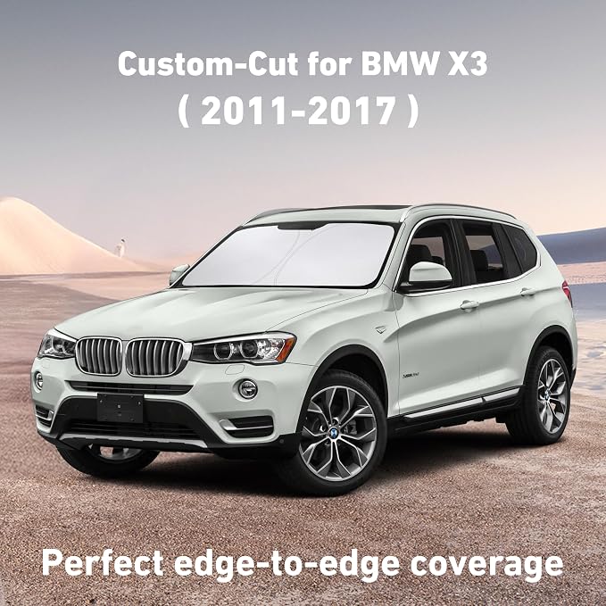 EcoNour Windshield Sunshade Compatible for BMW X3 2011-2015 2016 2017 | Sun Visor for Front Windshield & Window Sun Shade Cover, UV Heat Blocker & Protector, Car Accessories - Image 2