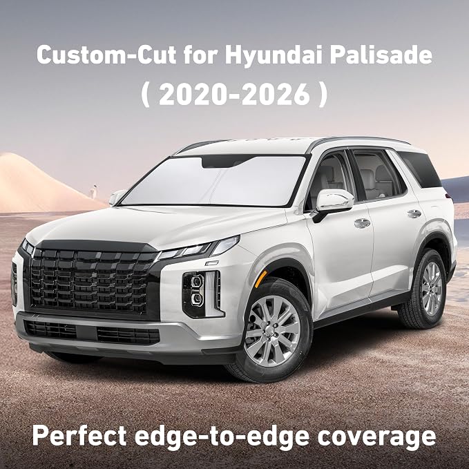 EcoNour Windshield Sunshade Compatible for Hyundai Palisade 2020-2025 2026 | Sun Visor for Front Windshield & Window Sun Shade Cover, UV Heat Blocker & Protector, Car Accessories - Image 2