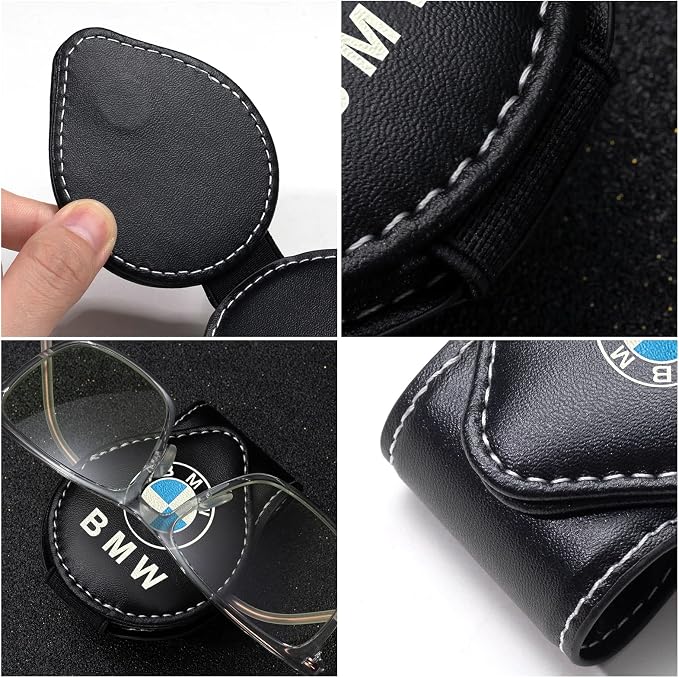 Car Sunglass Holder, Eyeglass Holder Fit BMW X1 X3 X7 X5 X6 1 3 5 6 Series Z4 7 M Series, Sunglass Hanger Mount for Car Sun Visor, Interior Accessories, Black - Image 5