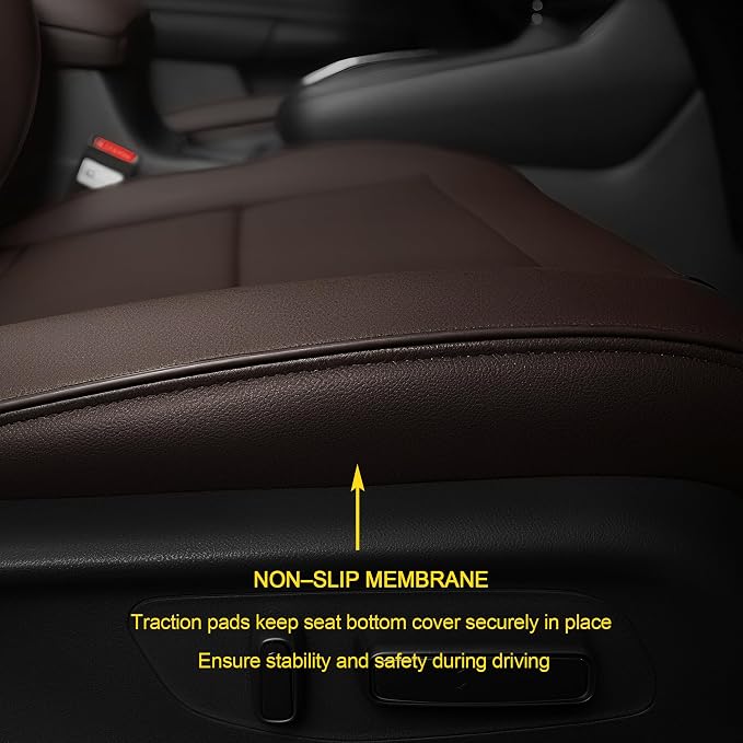 Lolcar CRV Seat Covers Custom Fit for Honda CRV 2017 2018 2019 2020 2021 2022,Leather Car Seat Cover Full Set for Trucks SUV,Waterproof Car Seat Cushion,Faux Leather(Coffee) - Image 7
