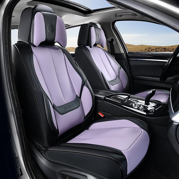 Coverado Car Seat Covers, Seat Covers for Cars, Waterproof Leather Auto Seat Protectors, Leather Car Seat Cushion, Car Interiors Accessories Universal Fit for Most Cars by COVERADOAUTO
