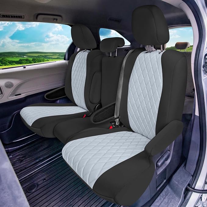 FH Group Custom Fit Car Seat Covers Specifically Made for Toyota Sienna 2011-2020, Car Seat Cover 2nd Row Set, 8 Seater Automotive Seat Covers in Gray Neoprene, Waterproof and Washable Seat Covers - Image 3