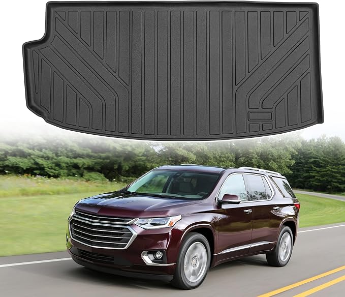 Powerty Trunk Mat for Chevrolet Chevy Traverse 2018-2023, All Weather TPE Cargo Mat Liner for Traverse Rear Trunk by Powerty