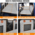 MAXFUT Dog Car Seat Cover for Back Seat,Seat Extender for Full Size Truck | Hard Bottom Dog Hammock,Waterproof,Scratch Resistant Leather,Strong Support,More Rest Space,Truck Back Seat Protector,Grey - Image 5