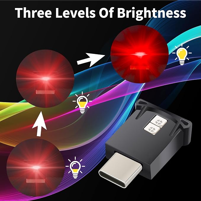BFXM Mini USB Car Light, 5V USB Light for Car, 8 Switchable Colors | Car Lights Interior, USB LED Light, Fit for Car, Laptop Keyboard, Home Office, Plug-and-Play Type-C Port - Image 4