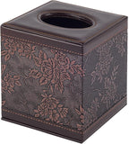 Antique Leather Square Tissue Box Cover/Holder,RHCSZ Table Napkin Case Dispenser,Facial Tissues Organizer with Magnetic Bottom for Home Office,Tissues Cube Box (Retro) - Image 2