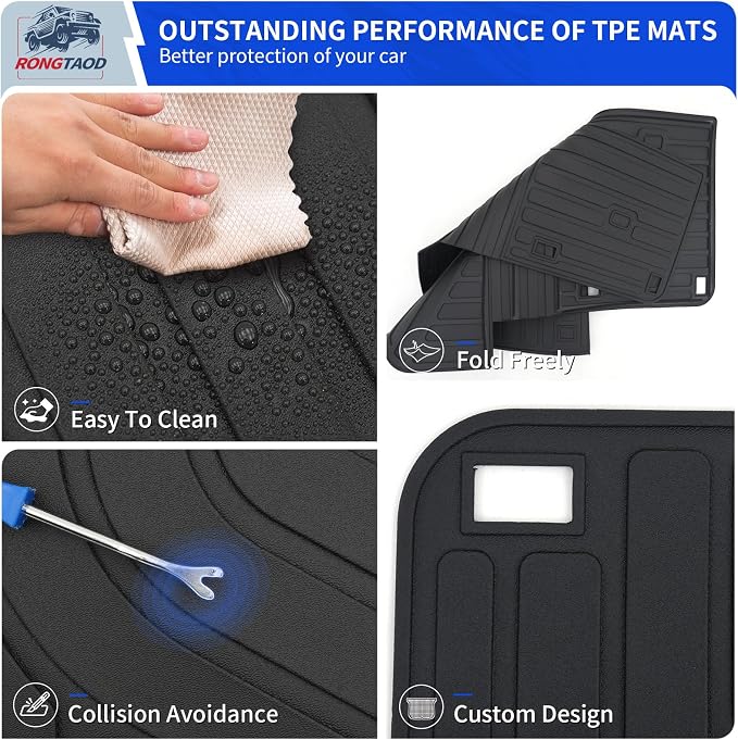 Rongtaod Floor Mats Set 5pcs for 2026 Hyundai Palisade Gas 7 Seats | Cargo Mat Trunk Mat Cargo Liner TPE All Weather Back Seat Protector Palisade Accessories - Image 8