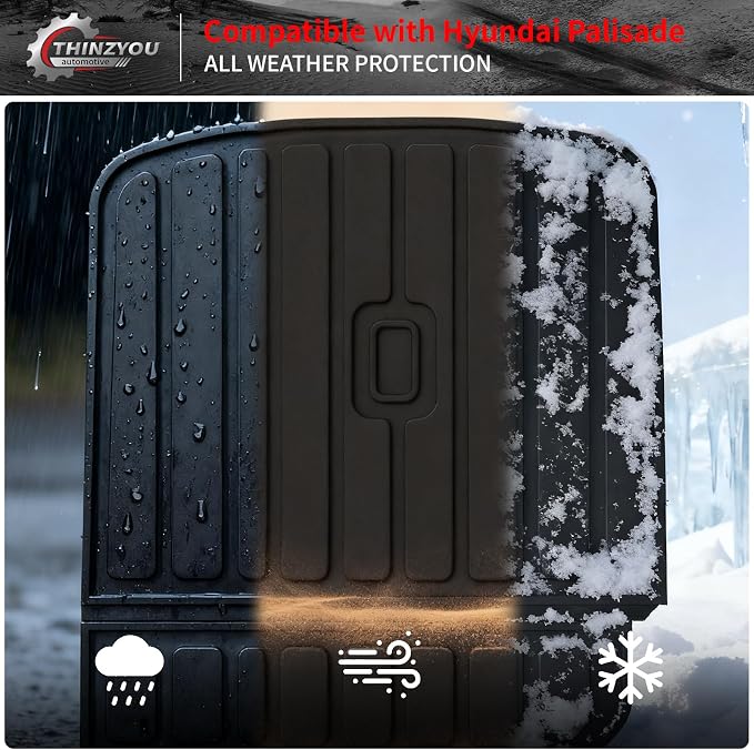 2nd Row Kick Mats for 2026 Hyundai Palisade 7 Seats | 2nd Row Captain Chairs Backrest Mats TPE All Weather Back Seat Cover Protector Palisade Accessories - Image 6