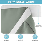 RYB HOME Blackout Door Curtain for Patio Front Tricia French Door Window | Thermal Insulated, Self Adhesive, Privacy, For Patio Kitchen Front Entry Front Back Door Glass Window, W30 x L69, 1 Panel - Image 2