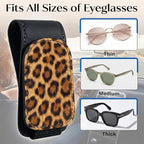 Black Wolf Car Sunglasses Holder Universal Magnetic Visor Accessories | Cool Lone Wolf Cars Accessories Leather Glasses Clip for Sun Visor Eyeglass Hanger Organizer for Women and Men Gifts Decor - Image 6