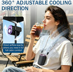 360 Rotating Semi-Cooling Clip Fan for Car, Mini Ac Unit for Car with 199 Speeds Adjustable USB Rechargeable Led Display, Portable Clip On Ac for Cars, Neck, Waist, Office, Stroller, Outdoor (Gray) - Image 2
