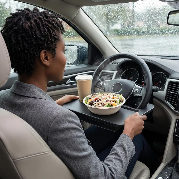 Steering Wheel Tray Car Desk Laptop Food Vehicle Travel | steering wheel car tray desk, multipurpose laptop and food table, fits most steering wheels, portable vehicle accessory - Image 8
