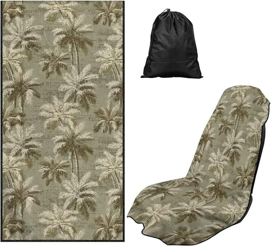 1 Piece Car Towel Seat Cover Palm Tree Front Seat Towel Cover Breathable Soft Cars Accessories with Storage Bag for Cars, SUVs, and Trucks by Aplkyhs