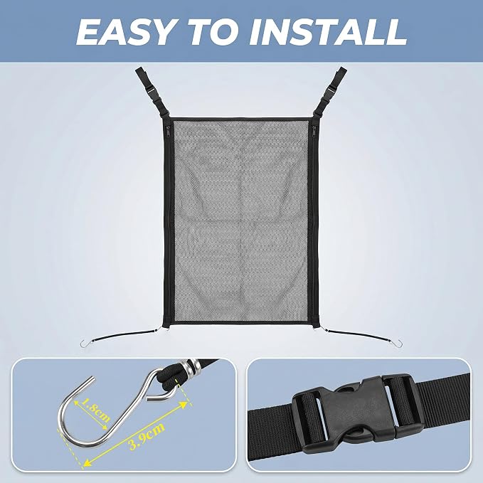 Dog Car Net Barrier for Back Seat, Pet Mesh Divider Gate Between Seats, SUV Truck Backseat Safety Barrier for Dogs Travel - Image 6