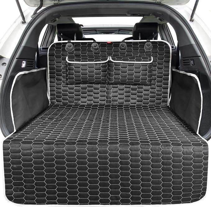 Oasser Cargo Liner for Dogs, Waterproof Trunk Cover 40.5x72.8in | Side Flaps and Bumper Protector, 2 Storage Pockets, Non-Slip PVC Bottom, 600D Oxford Cloth, for SUV Sedan Van by Shownow