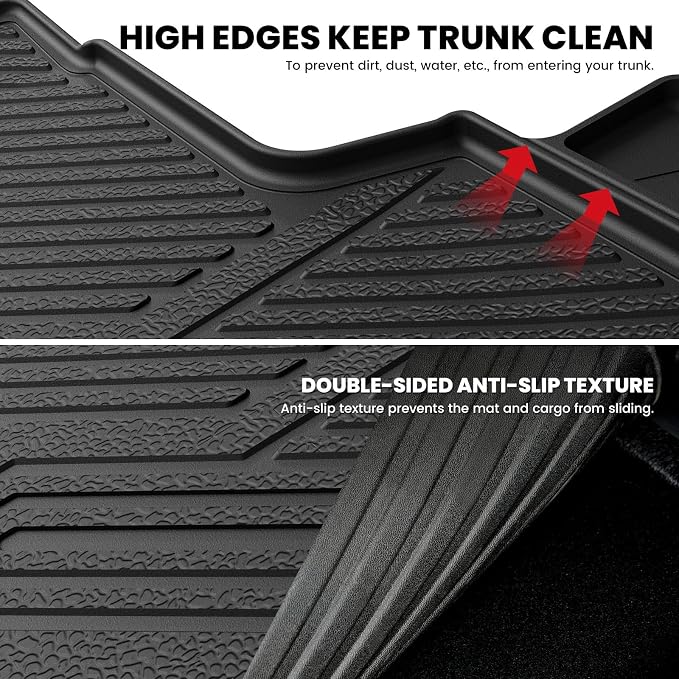 LASFIT Cargo Mat for Subaru Forester Gas 2026 2025 (& 2026 Wilderness) | All Weather TPE Custom Fit Easy Clean Durable Cargo Tray Liner Trunk Mat & Backrest Mats Accessories, Black - Image 8