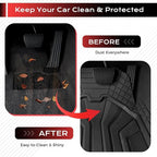 Coverado Car Floor Mats for Cars, Waterproof All Weather Floor Mats, Deep Dish Car Mats, Universal Trim to Fit Automotive Floor Mats for Trucks Car Accessories for Cars SUV Truck (3 Pcs,Black) - Image 6