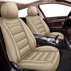 IKABEVEM Car Seat Covers Fit for Infiniti Q50 2014-2025 2026: Front Seats Covers Auto Interior Accessories, Faux Leather Waterproof Seat Cushions Vehical Cover (Beige) by IKABEVEM