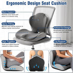 Car Seat Cushion Office Chair Cushion with Lumbar Support Pillow | Ergonomic Seat Cushion for Relieve Sciatica & Tailbone Pain, Ideal for Car Driving Truck Office Chairs Wheelchairs Home Use - Image 4