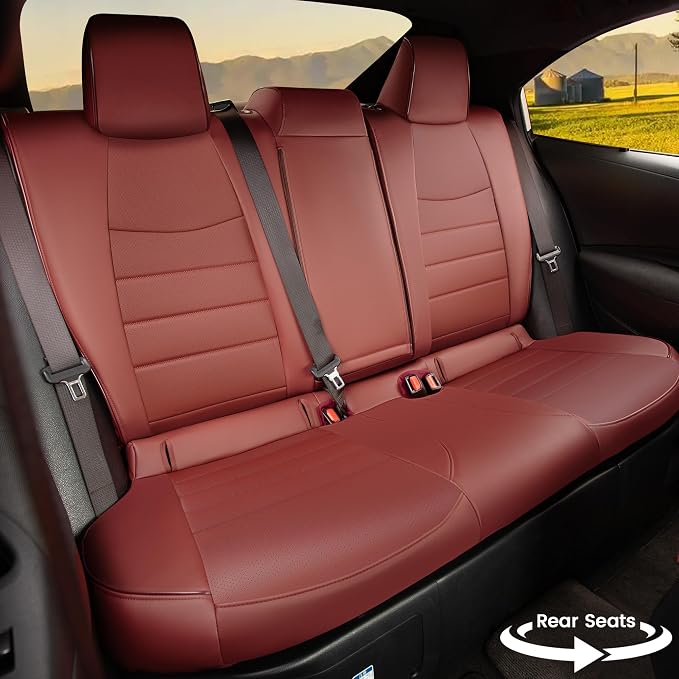 HKZ Customized Special seat Cover for Toyota Corolla (Burgundy, 2020-2022 Corolla XLE) - Image 2