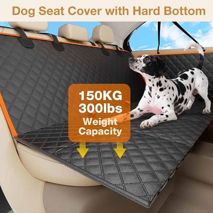 Pecute Dog Car Seat Cover for Back Seat, Back Seat Extender for Dogs 52 * 24.4in, Foldable in The Car, Hard PVC Panels Bottom Support to 330 lbs, for Cars/Mid-Size SUV/Small Truck - Image 4