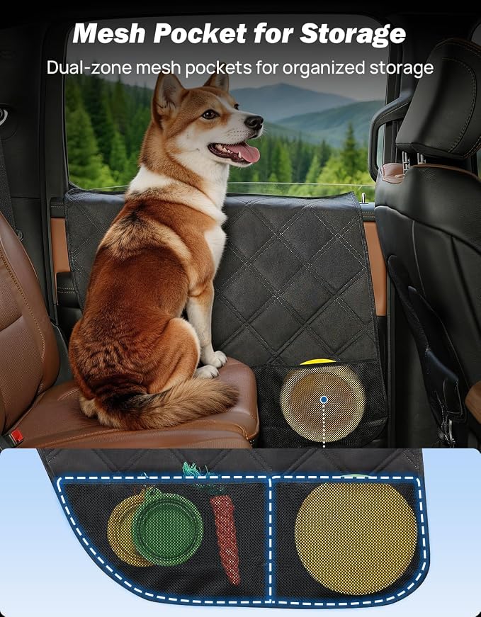 JOYTUTUS Dog Car Door Protector Compatible with Large SUV/Trucks, Waterproof & Anti-Scratch Door Protector from Dog Scratching with Storage Pockets (2 Packs Universal Fit) - Image 7