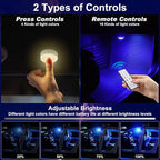 4 Pcs Magnetic Wireless Interior Car Led Lights with Remote Control | 16 Colors USB Rechargeable, Touch Ambient Led Lights for Decor - Image 4