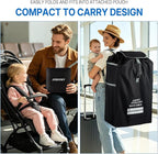 Stroller Bag for Airplane Gate Check, Universal Stroller Travel Bag & Car Seat Bag for Air Travel, Foldable Water Resistant Travel Essentials with Adjustable Shoulder Straps,Black - Image 4