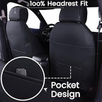 HKZ Custom Fit Civic Seat Covers for Honda Civic Sedan 2016 2017 2018 2019 2020 2021 EX,EX-L,EX-T,Touring,LX-P,Sport - 5-Seats Leather Full Set,Black - Image 6