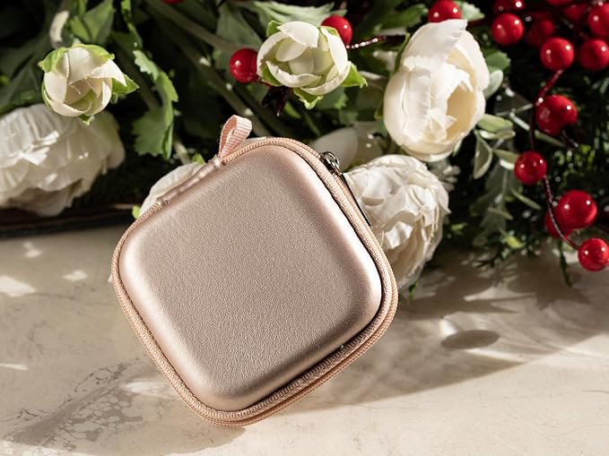Ginsco Mini-Portable Hard Shell Square Earbuds Case for Apple EarPods/Samsung Galaxy Wired/Wireless Earbuds, Cell Phone Accessories Organizer with Carabiner for Earphones - Image 7