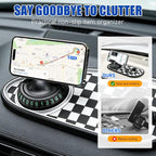 Multifunctional Car Anti-Slip Mat, 360° Rotatable Car Anti Slip Mat Phone Holder, Universal Dashboard Pad with Temporary Parking Number, Dashboard Accessories for Sunglass Chapstick (Black Gray) - Image 4