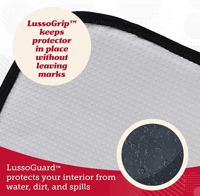 Lusso Gear Car Seat Protector for Baby Car Seat - Thick Padding - Seat Protector Under Baby Car Seat with 2 Mesh Storage Pockets - Black Waterproof Baby Car Seat Protector - Non-Slip Padded Backing - Image 6
