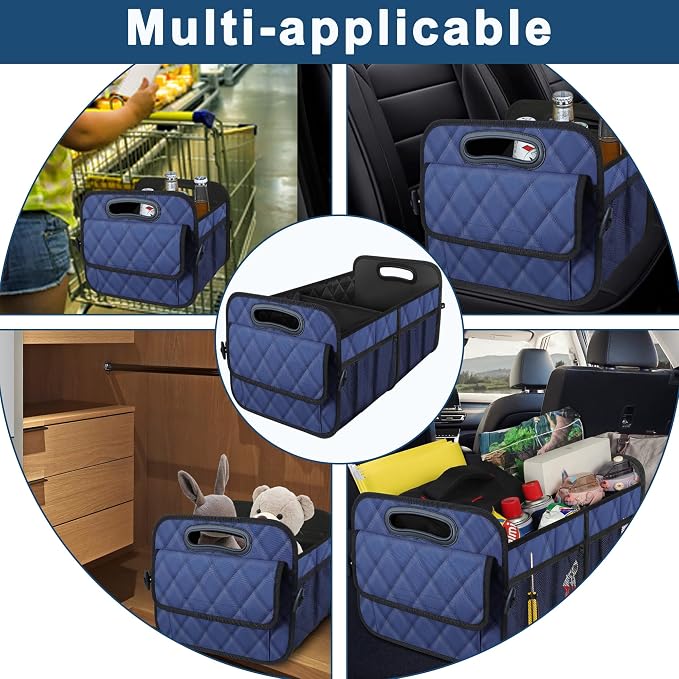 Deosk Car Trunk Organizer for SUV, Car Organizers and Storage with Reinforced Handles, Car Accessories for Women/Men 70L Waterproof Polyester Trunk Organizer(Large, Navy Blue) - Image 7