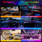 Dreamcolor Acrylic Car Ambient Lighting Kit 14 in 1 LED Interior Car Strip Lights APP Control Zoned Control System 252 Color Modes DIY Neon Wireless Sound Activated RGB Neon Light Kits New Version - Image 6